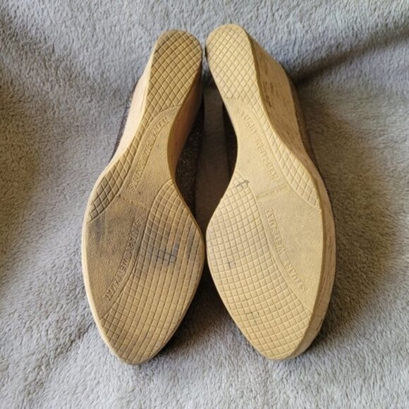 Stuart Weitzman Anna open toe cork wedges Pryrite Nocturn size 9 - Picture 9 of 13